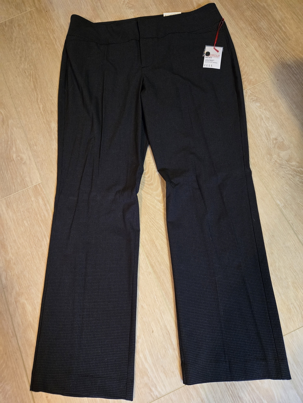 NWT ELLE Black Check Dress Pants Size 16
